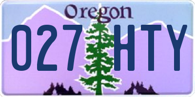OR license plate 027HTY
