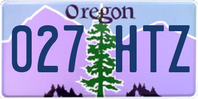 OR license plate 027HTZ