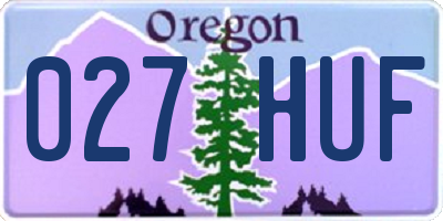 OR license plate 027HUF