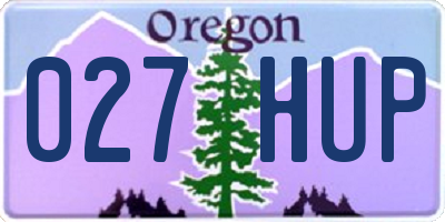 OR license plate 027HUP