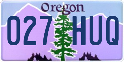OR license plate 027HUQ