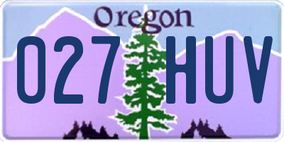 OR license plate 027HUV