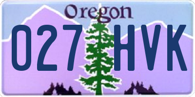 OR license plate 027HVK