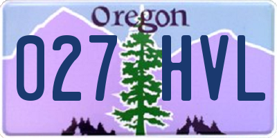 OR license plate 027HVL
