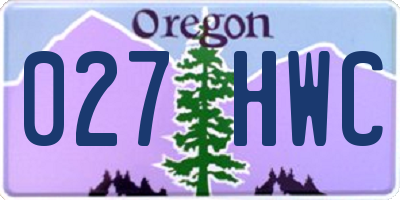 OR license plate 027HWC