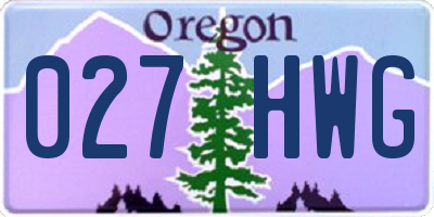 OR license plate 027HWG