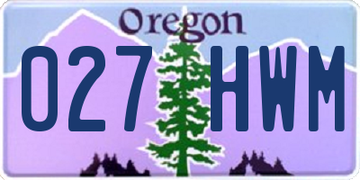 OR license plate 027HWM