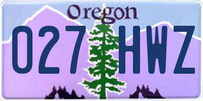 OR license plate 027HWZ