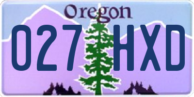 OR license plate 027HXD