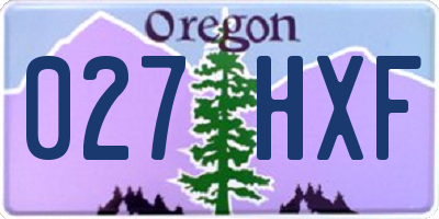 OR license plate 027HXF