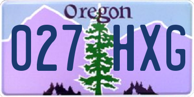 OR license plate 027HXG