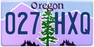 OR license plate 027HXQ