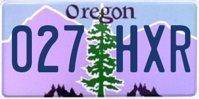 OR license plate 027HXR