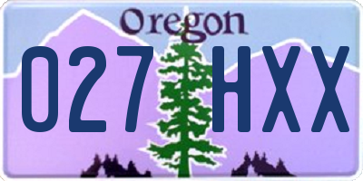 OR license plate 027HXX