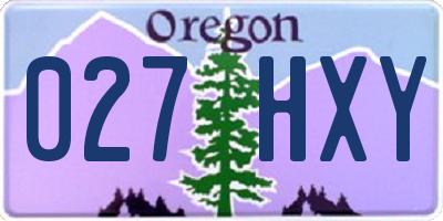 OR license plate 027HXY