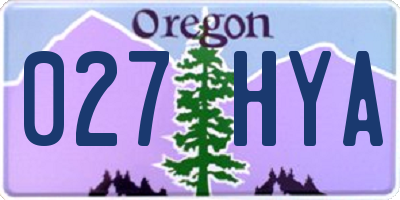 OR license plate 027HYA