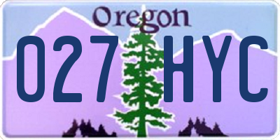 OR license plate 027HYC