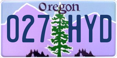 OR license plate 027HYD