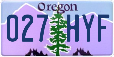 OR license plate 027HYF
