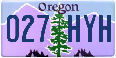 OR license plate 027HYH