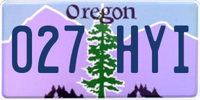 OR license plate 027HYI