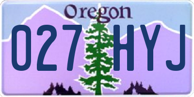OR license plate 027HYJ