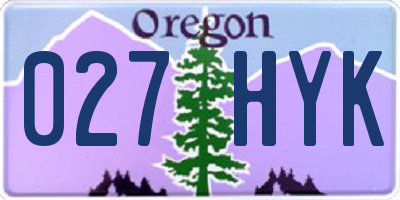 OR license plate 027HYK