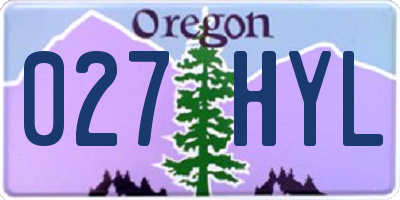 OR license plate 027HYL