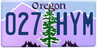 OR license plate 027HYM