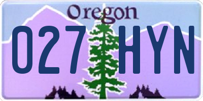 OR license plate 027HYN