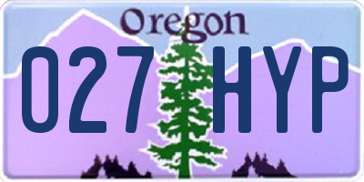 OR license plate 027HYP