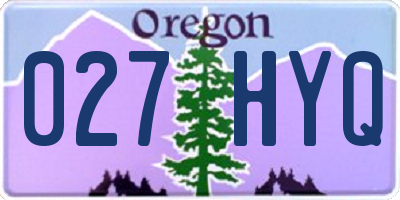 OR license plate 027HYQ