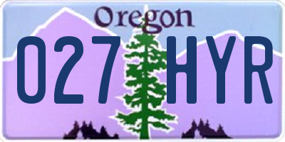 OR license plate 027HYR