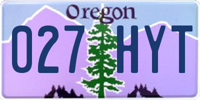 OR license plate 027HYT