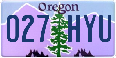 OR license plate 027HYU