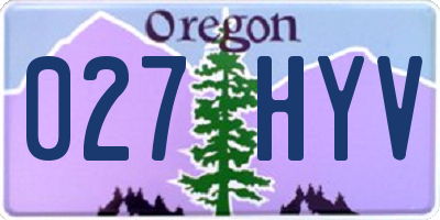 OR license plate 027HYV