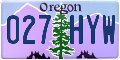 OR license plate 027HYW