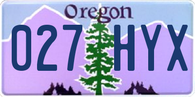 OR license plate 027HYX
