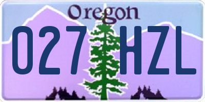 OR license plate 027HZL