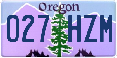 OR license plate 027HZM