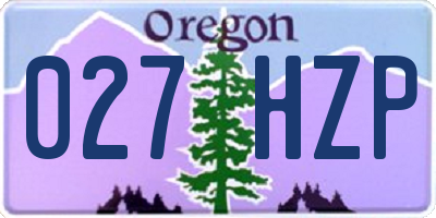 OR license plate 027HZP