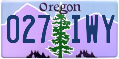 OR license plate 027IWY