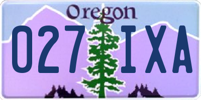 OR license plate 027IXA