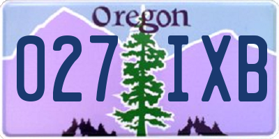 OR license plate 027IXB
