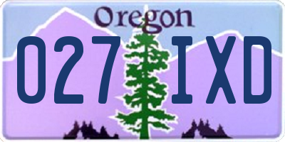OR license plate 027IXD