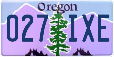 OR license plate 027IXE