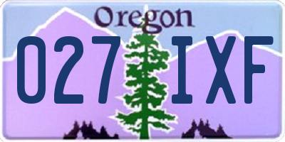 OR license plate 027IXF