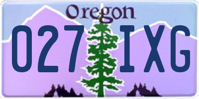 OR license plate 027IXG