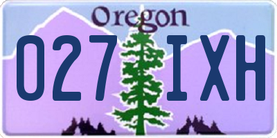 OR license plate 027IXH