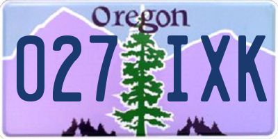 OR license plate 027IXK